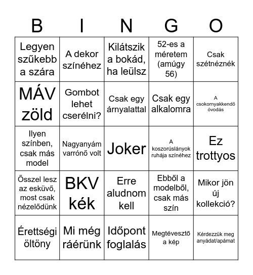 2025. március Bingo Card