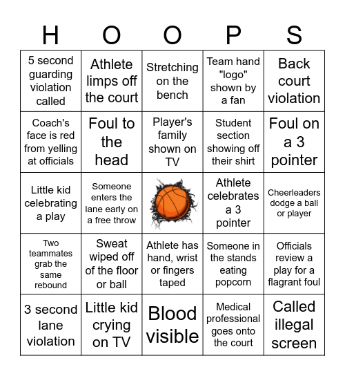 March Madness BINGO Card