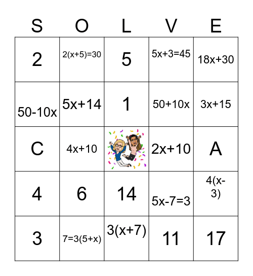 Let's Solve!! Bingo Card