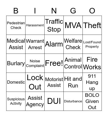 Dispatch Bingo Card