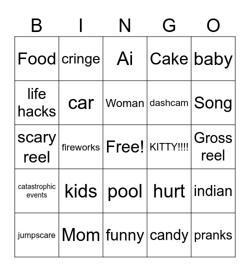 Reels Bingo Card