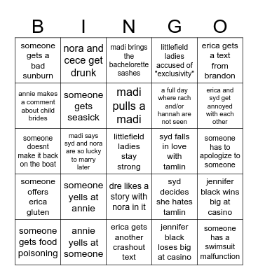 CRUISE 2025 Bingo Card
