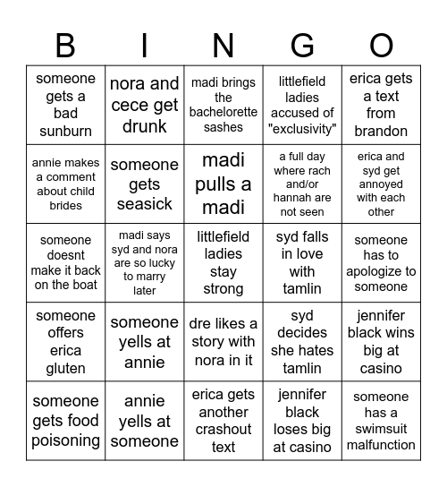 CRUISE 2025 Bingo Card