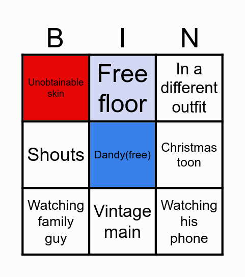 Dandy's world Bingo Card
