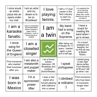 Networking Bingo Card