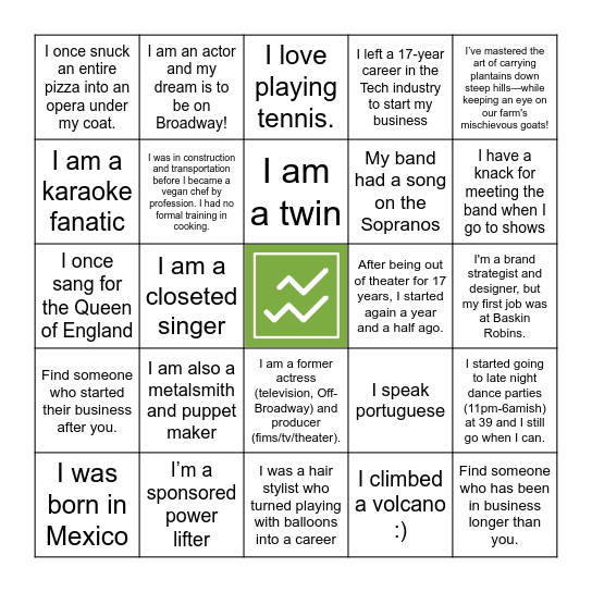 Networking Bingo Card