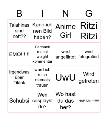 Jirai bingo Card