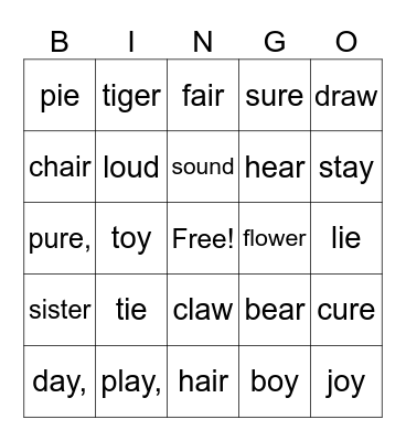 🌟 Phonics Bingo! 🌟 Bingo Card