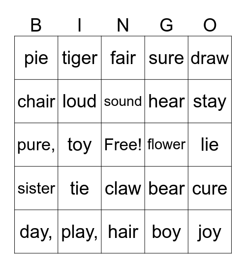 🌟 Phonics Bingo! 🌟 Bingo Card