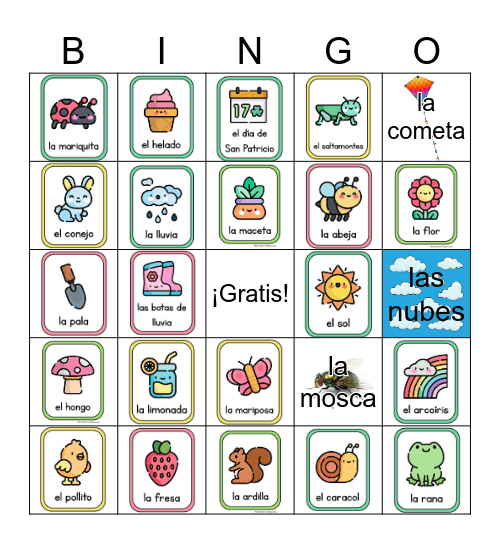 La primavera Bingo Card