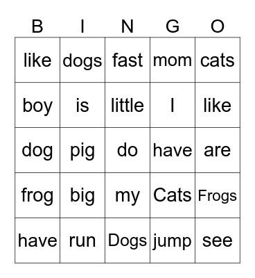 CVC and Heart Bingo Card