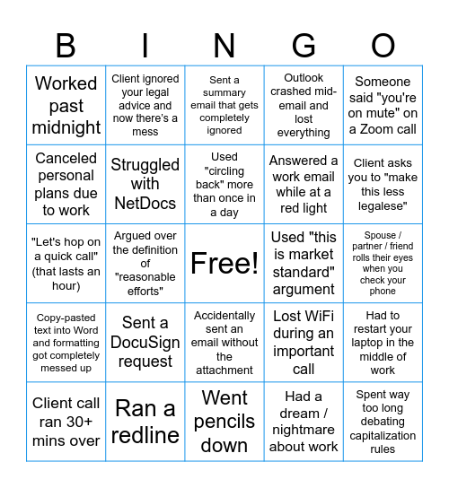 C&S Lunch Bingo Card