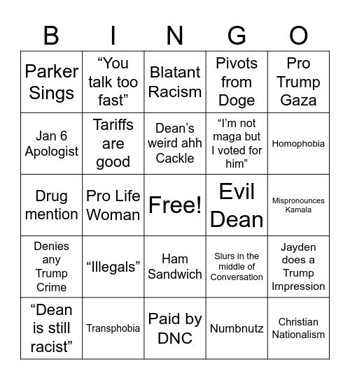 Maga Bingo Card