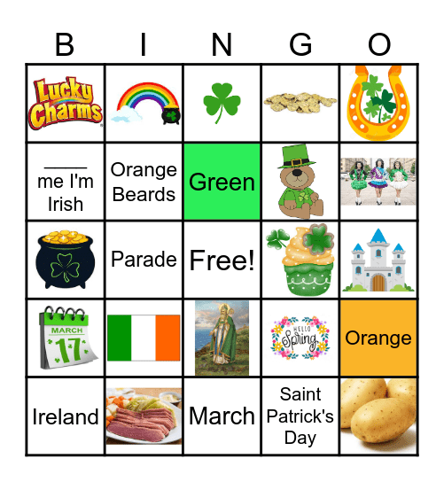Saint Patrick's Day Bingo Card
