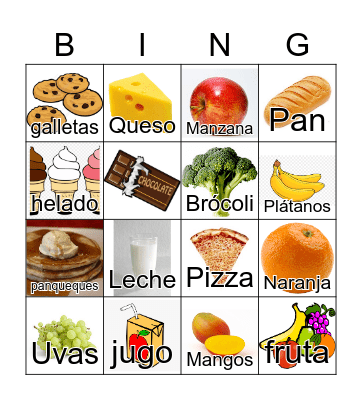 La Comida Bingo Card