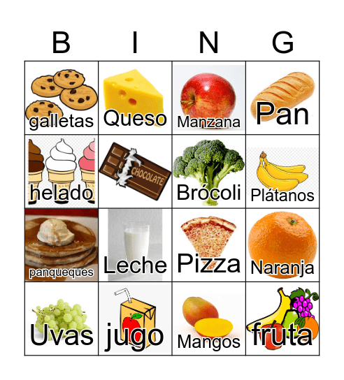 La Comida Bingo Card