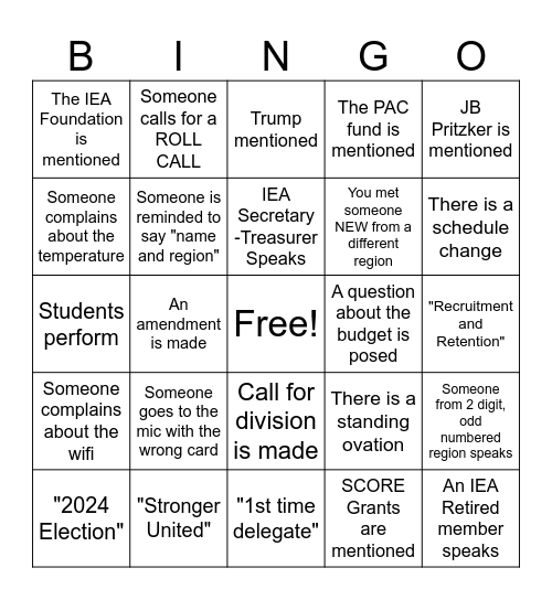 IEA/RA 2024 Bingo Card