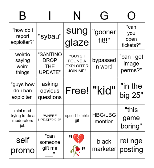 yielding arts bingo Card
