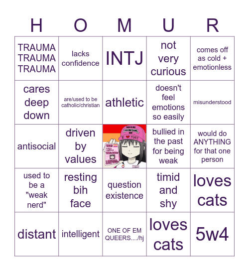 homura kin bingo (from pinterest) Bingo Card