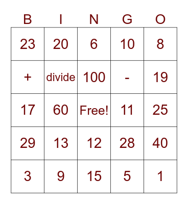spanish vocab Bingo Card