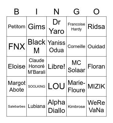 Manie Musicale Bingo 2025 Bingo Card