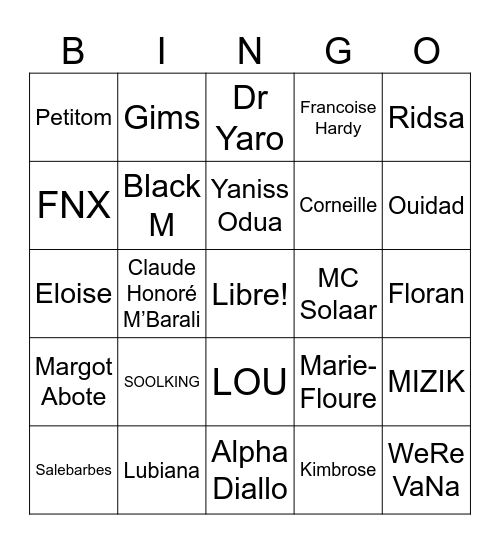 Manie Musicale Bingo 2025 Bingo Card