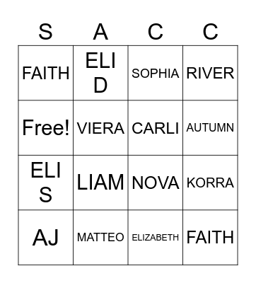 SCHOOL AGE Bingo Card