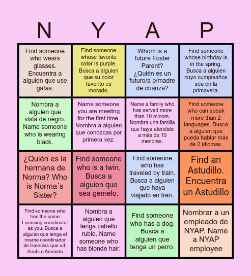 La Jornada:  Padres de Crianza Bingo Card