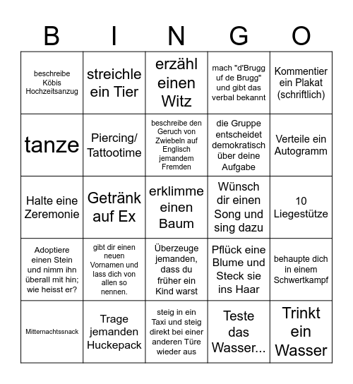 Cecile's Bachelorette Bingo Card