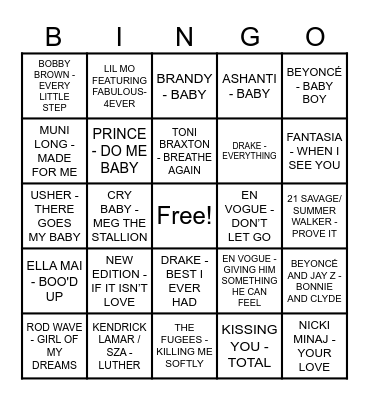 VICTORIA & ANTWAN Bingo Card