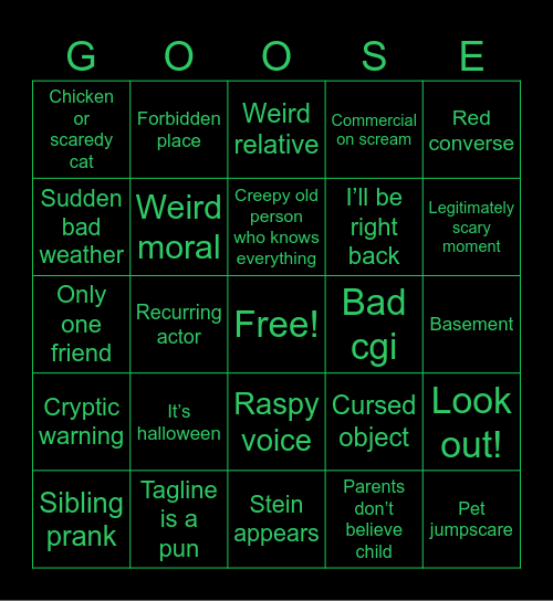 GooseBingo Card