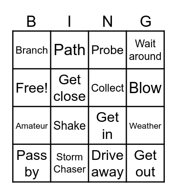 Vocabulary Building: Storm Watch - Diary of a Storm Chaser Bingo Card