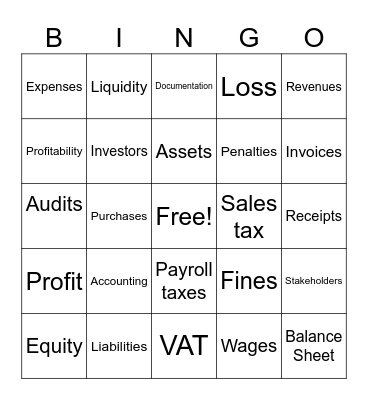 Accounting Bingo Card