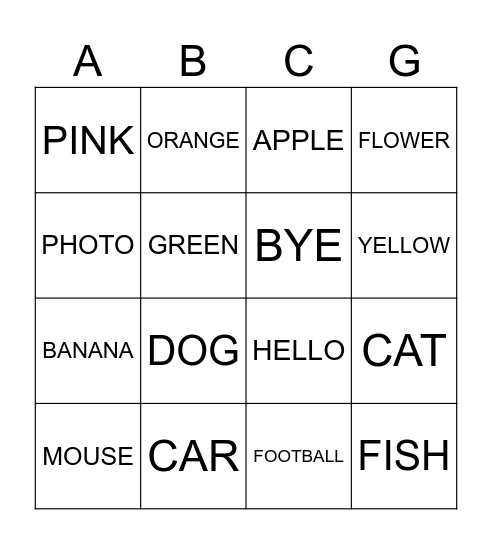You can do it! Bingo Card