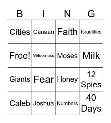 Promised Land Bingo Card