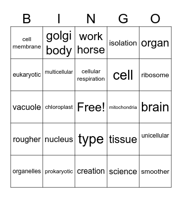 Cell Bingo Card