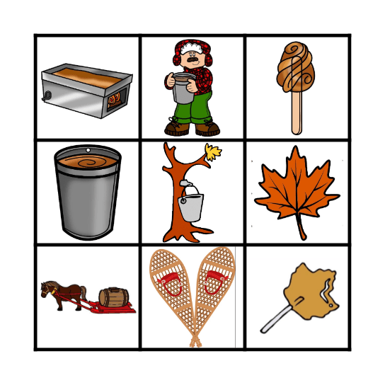 Temps des Sucres Bingo Card