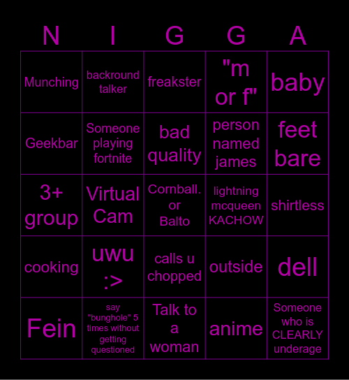 UMMMEGLE Bingo Card