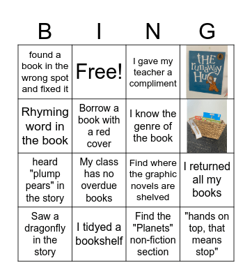 Library Bingo - Middle School Bingo Card