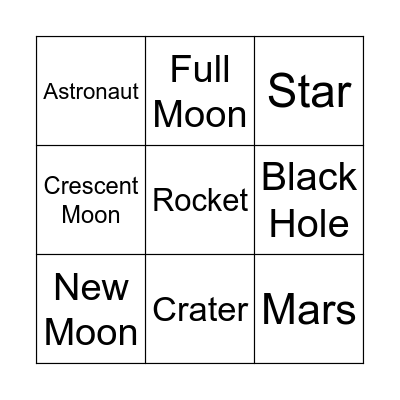 Space Bingo Card