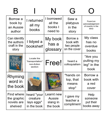 Library Bingo - Senior School Bingo Card