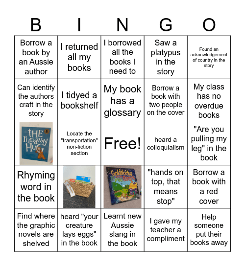 Library Bingo - Senior School Bingo Card