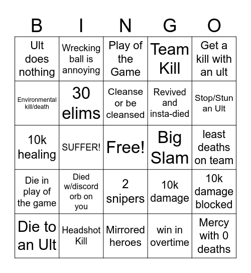 OW Bingo Card