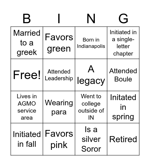 Sippin' Pretty Bingo Card