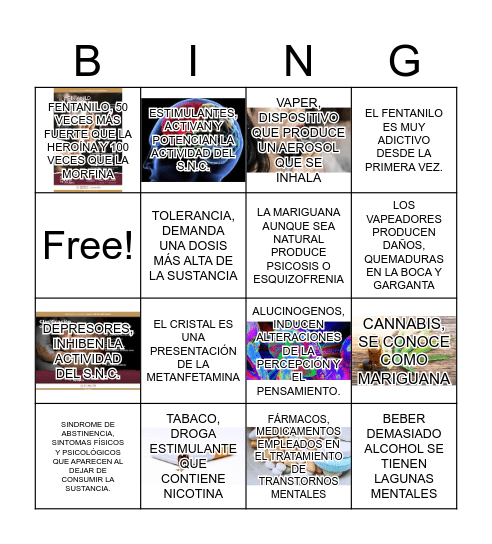 DROGAS Bingo Card