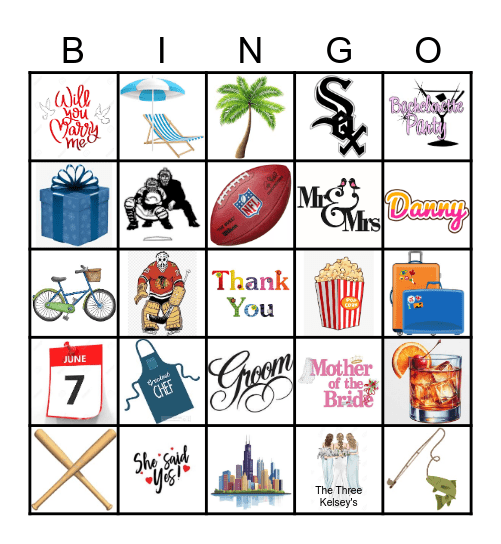 Kelsey's Bridal Shower Bingo Card