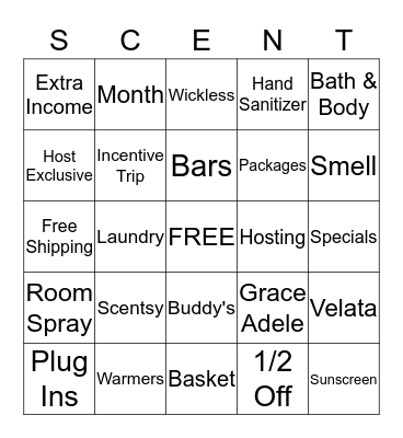 SCENTSY FAMILY Bingo Card