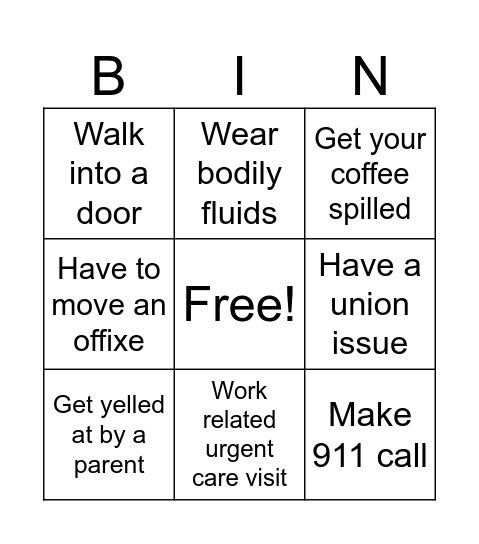 WTF Bingo Card