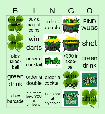 ALMOST ST. PATTY'S DAY BAR Bingo Card