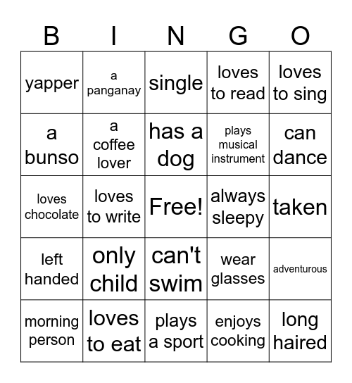 FIND SOMEONE WHO.... Bingo Card